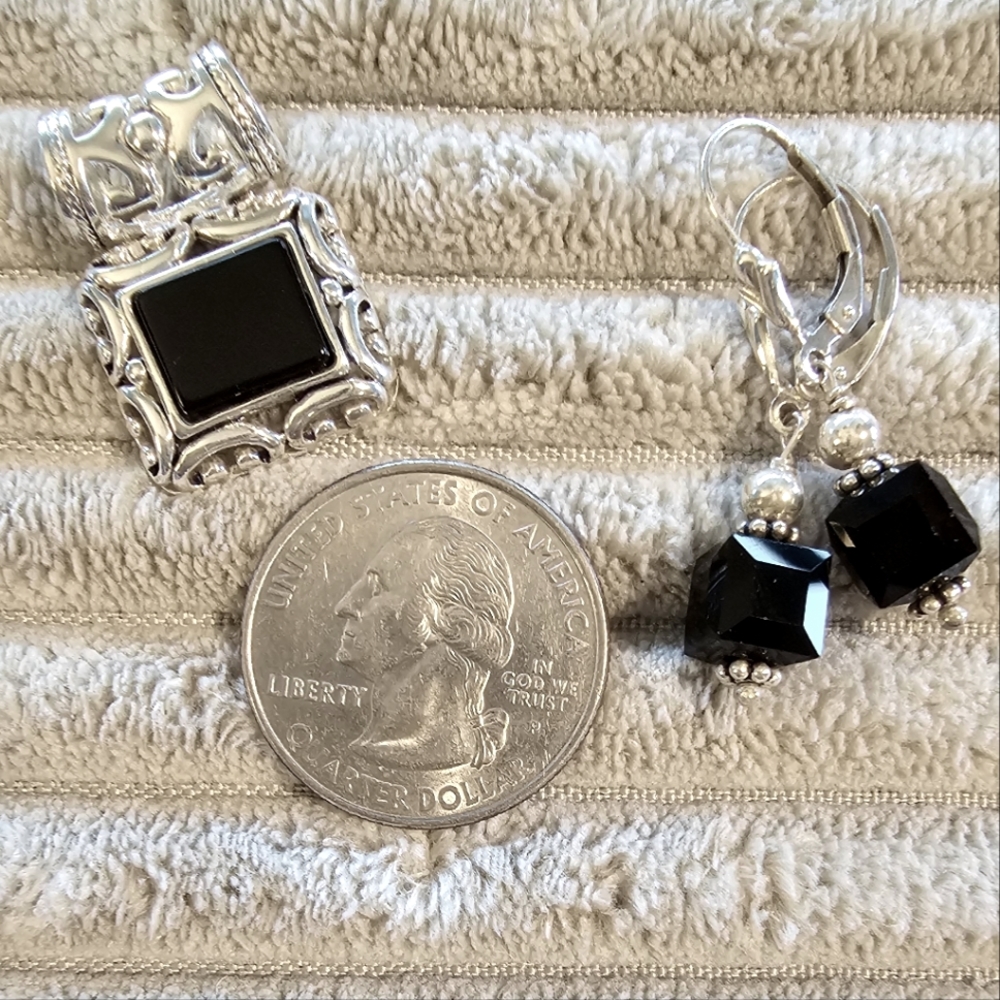 Lia Sophia Sterling Silver Slider and Earrings